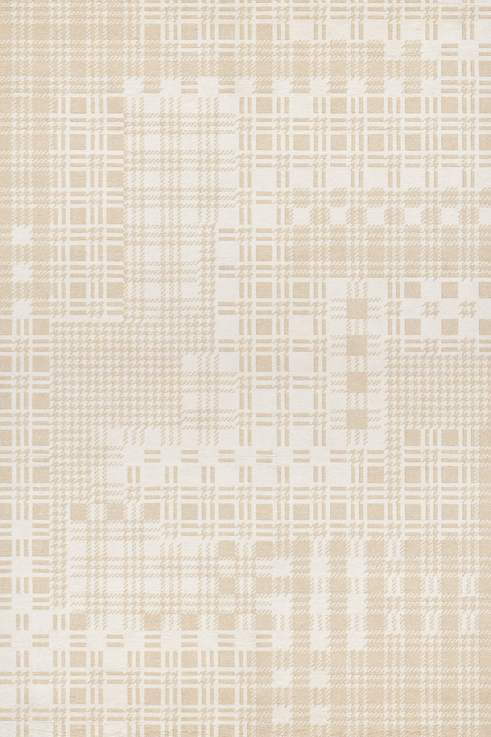 Plaid Chanel rug by Volver Studios beige