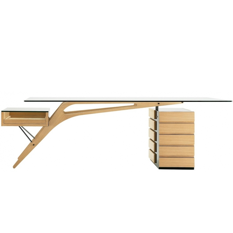 Cavour Desk by Zanotta in natural oak