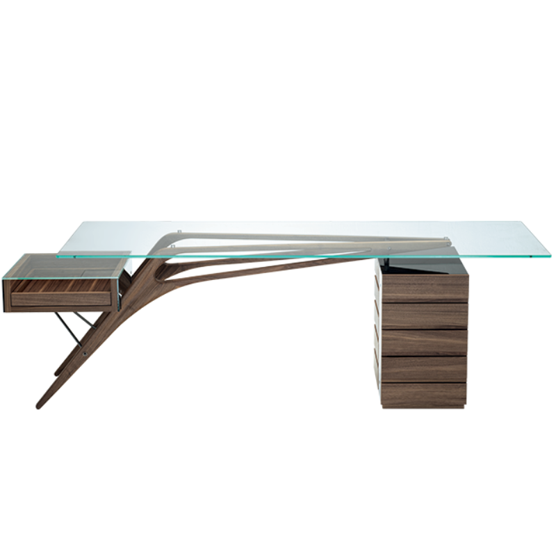 Cavour Desk by Zanotta in Caneletto Walnut