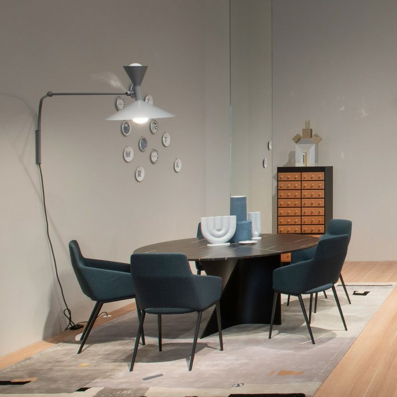 Elica Oval Dining Table by Zanotta in black