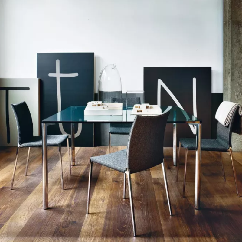 dining area with Lia Dining Chairs in grey